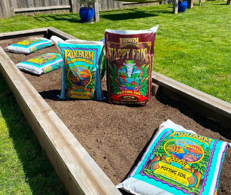 FoxFarm products in an outdoor garden